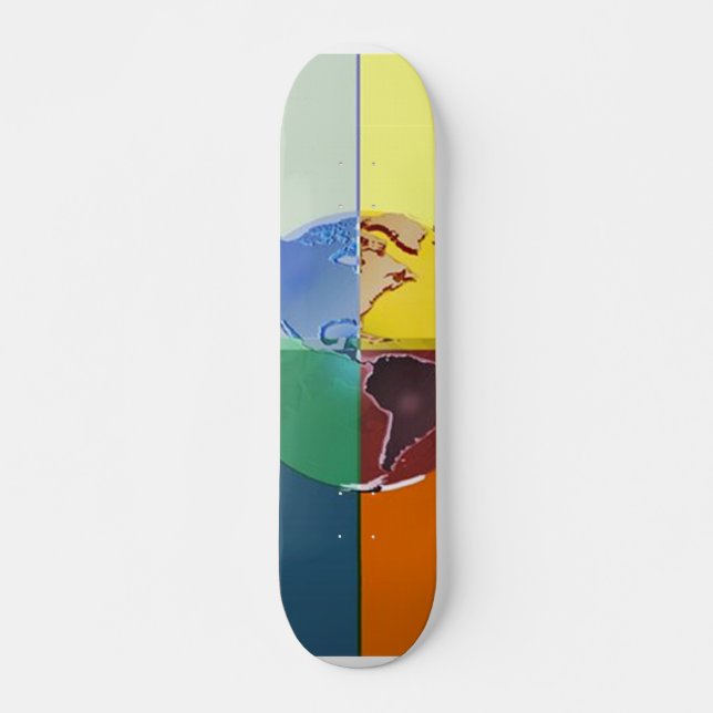 Farbenfrohe Erde auf dem Skateboard (Vorne)