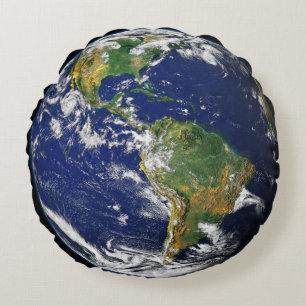 Farbenfrohe Erde Unsere Welt Rundes Kissen