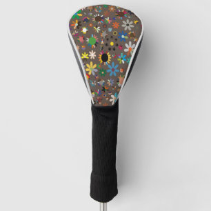 Farbenfrohe, erhabene Blüte Verlassen Golf Headcover