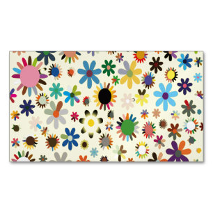 Farbenfrohe, erhabene Blüte Verlassen Magnetische Visitenkarte