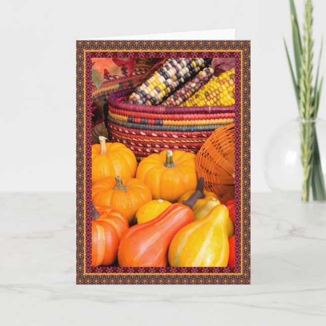 Farbenfrohe Ernte II Feiertagskarte (Vorderseite)