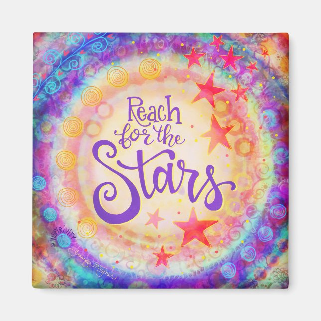 Farbenfrohe Erreichbarkeit für die Sterne Inspirat Magnet (Vorne)