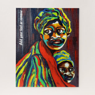 Farbenfrohe ethische Kunst, afrikanische Mutter un