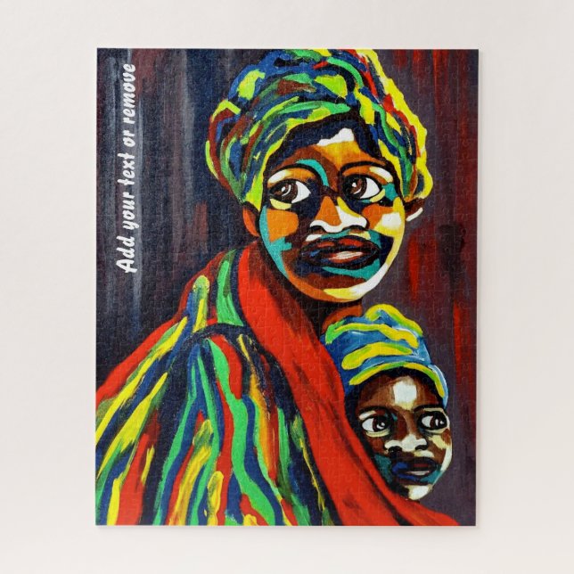 Farbenfrohe ethische Kunst, afrikanische Mutter un (Vertikal)