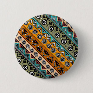 Farbenfrohe ethnische Azteken-Muster dekorieren Button