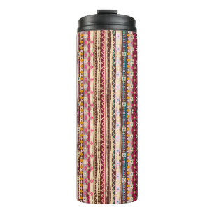 Farbenfrohe ethnische Boho-Stammesmuster Thermosbecher