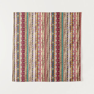 Farbenfrohe ethnische Boho-Stammesmuster Wandteppich