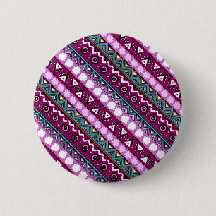 Farbenfrohe ethnische Muster entwerfen Mauspad Button