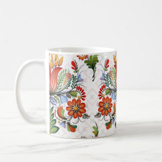 Farbenfrohe ethnische Petrykivka: Ukrainische Blum Kaffeetasse