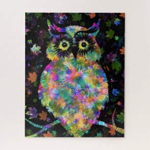 Farbenfrohe Eule Puzzle Kunst-Malerei