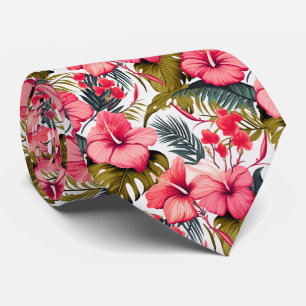 Farbenfrohe exotische Blume Design Neck Tie Krawatte