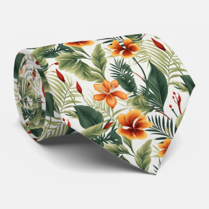 Farbenfrohe exotische Blume Design Neck Tie Krawatte