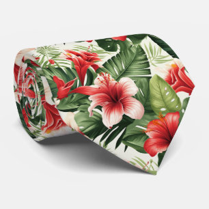 Farbenfrohe exotische Blume Design Neck Tie Krawatte