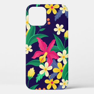 Farbenfrohe exotische Blume und Blätter Muster-556 Case-Mate iPhone Hülle