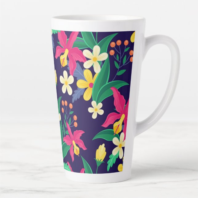 Farbenfrohe exotische Blumenmuster-23021 Milchtasse (Rechts)
