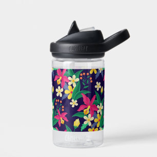 Farbenfrohe exotische Blumenmuster-23021 Trinkflasche