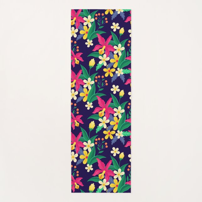 Farbenfrohe exotische Blumenmuster-23021 Yogamatte (Vorderseite)