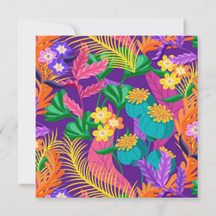 Farbenfrohe exotische Blumenmuster-23148 Einladung