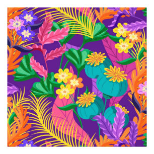 Farbenfrohe exotische Blumenmuster-23148 Fotodruck