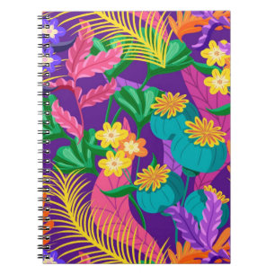 Farbenfrohe exotische Blumenmuster-23148 Notizblock
