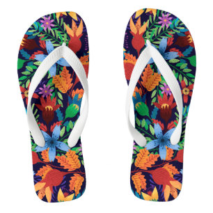 Farbenfrohe exotische Blumenmuster-32436 Flip Flops