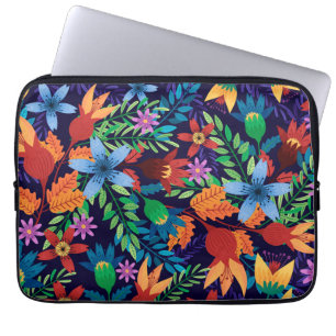 Farbenfrohe exotische Blumenmuster-32436 Laptopschutzhülle