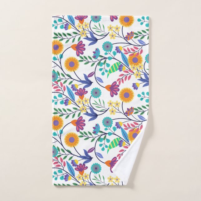 Farbenfrohe, exotische, florale Hintergrundmuster- Handtuch (Handtuch)