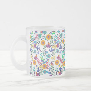 Farbenfrohe, exotische, florale Hintergrundmuster- Mattglastasse