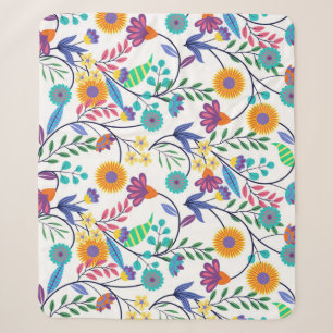 Farbenfrohe, exotische, florale Hintergrundmuster- Sherpadecke