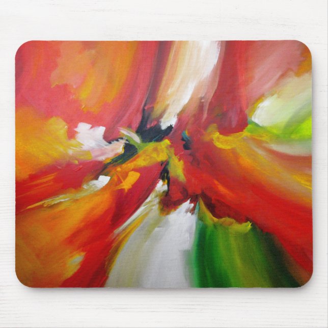 Farbenfrohe expressionistische Abstrakte Vorlage M Mousepad (Vorne)