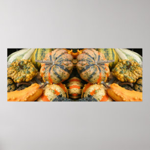 Farbenfrohe Extravagante Gourds Nah-Up Mirror Abst Poster