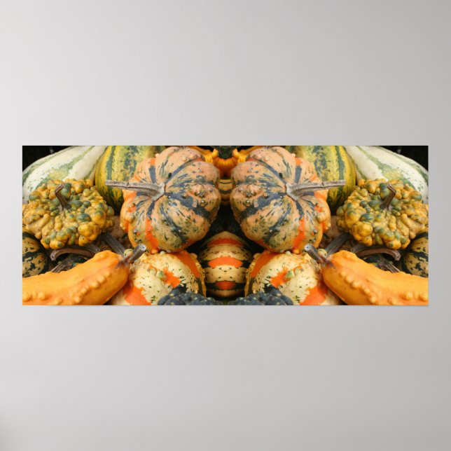 Farbenfrohe Extravagante Gourds Nah-Up Mirror Abst Poster (Vorne)