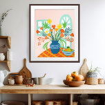 Farbenfrohe Exuberant Floral Bouquet Illustration  Poster<br><div class="desc">Ich hoffe, Ihnen gefällt dieses bunte Kunstposter. Fügen Sie Ihren eigenen Text hinzu, ändern Sie auch die Hintergrundfarbe. Wählen Sie die Druckgröße aus dem Dropdown-Menü oben, und klicken Sie auf die Schaltfläche "Design bearbeiten", um das Kunstwerk an jedes Papierformat anzupassen. Kaufen Sie ein einfaches Poster oder eine gerahmte und matte...</div>