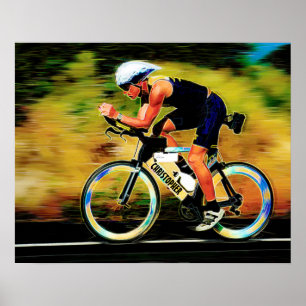 Farbenfrohe Fahrradfahrer mit Ihrem persönlichen N Poster