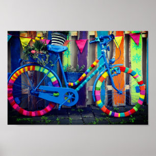 Farbenfrohe Fahrradfreude Poster