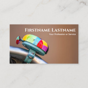Farbenfrohe Fahrradglocke für Fahrradreparaturgesc Visitenkarte