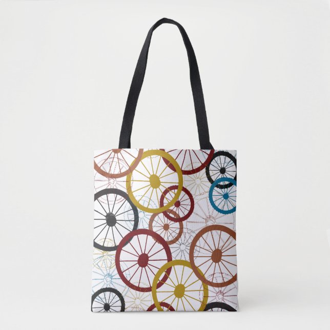 Farbenfrohe Fahrradräder Tasche (Vorderseite)