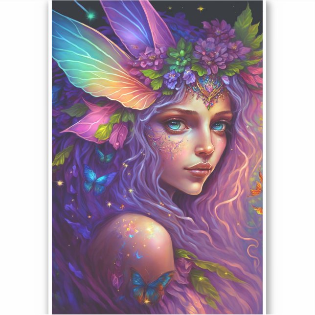 Farbenfrohe Faible Fantasy Art Sticker (Vorderseite)