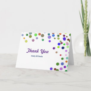 Farbenfrohe Fallende Glitzern Polka Dots Danke