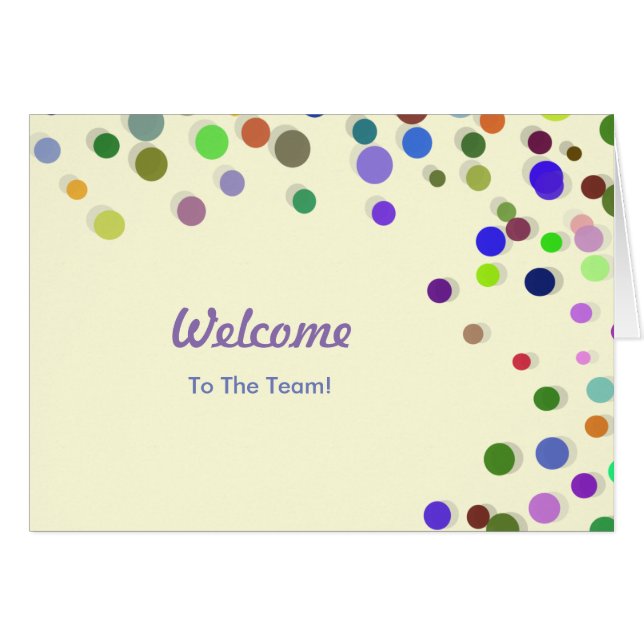 Farbenfrohe Fallende Glitzern Polka Dots Willkomme (Vorderseite (Horizontal))