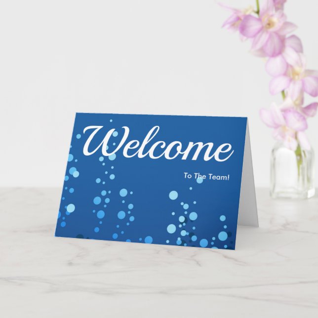 Farbenfrohe Fallende Glitzern Polka Dots Willkomme Karte (Orchidee)