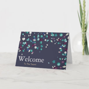 Farbenfrohe Fallende Glitzern Polka Dots Willkomme Karte
