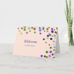 Farbenfrohe Fallende Glitzern Polka Dots Willkomme Karte