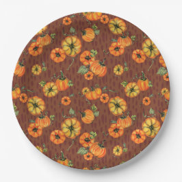 Farbenfrohe Fallpumpen Orange/Rost Pappteller