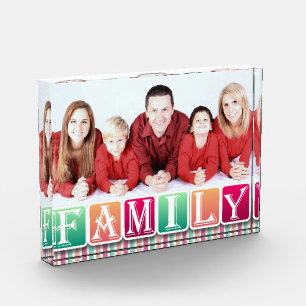 Farbenfrohe Familienblöcke für ein benutzerdefinie Fotoblock