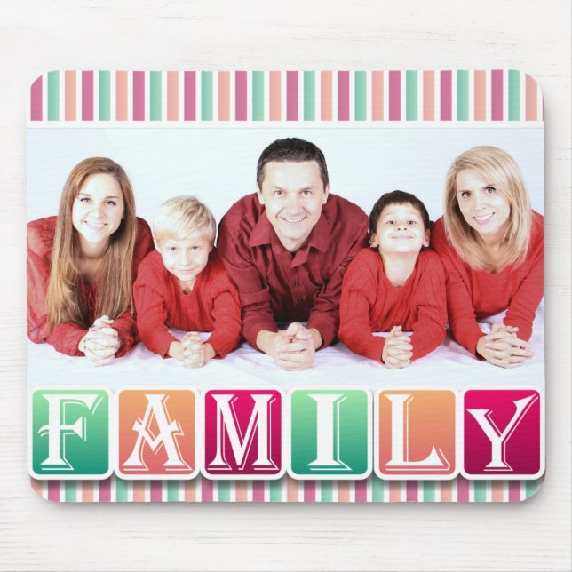 Farbenfrohe Familienblöcke für ein benutzerdefinie Mousepad (Vorne)