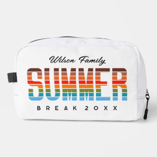 Farbenfrohe Familiensommer-Sonnenuntergangs-Strand Waschbeutel