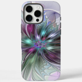 Farbenfrohe Fantasie Abstrakt Modernes Fraktal Blu iPhone 16 Pro Max Hülle