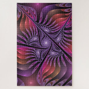 Farbenfrohe Fantasie Abstrakte Trippy Lila Fraktal