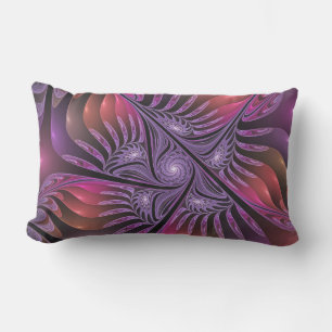Farbenfrohe Fantasie Abstrakte Trippy Lila Fraktal Kissen Für Draußen